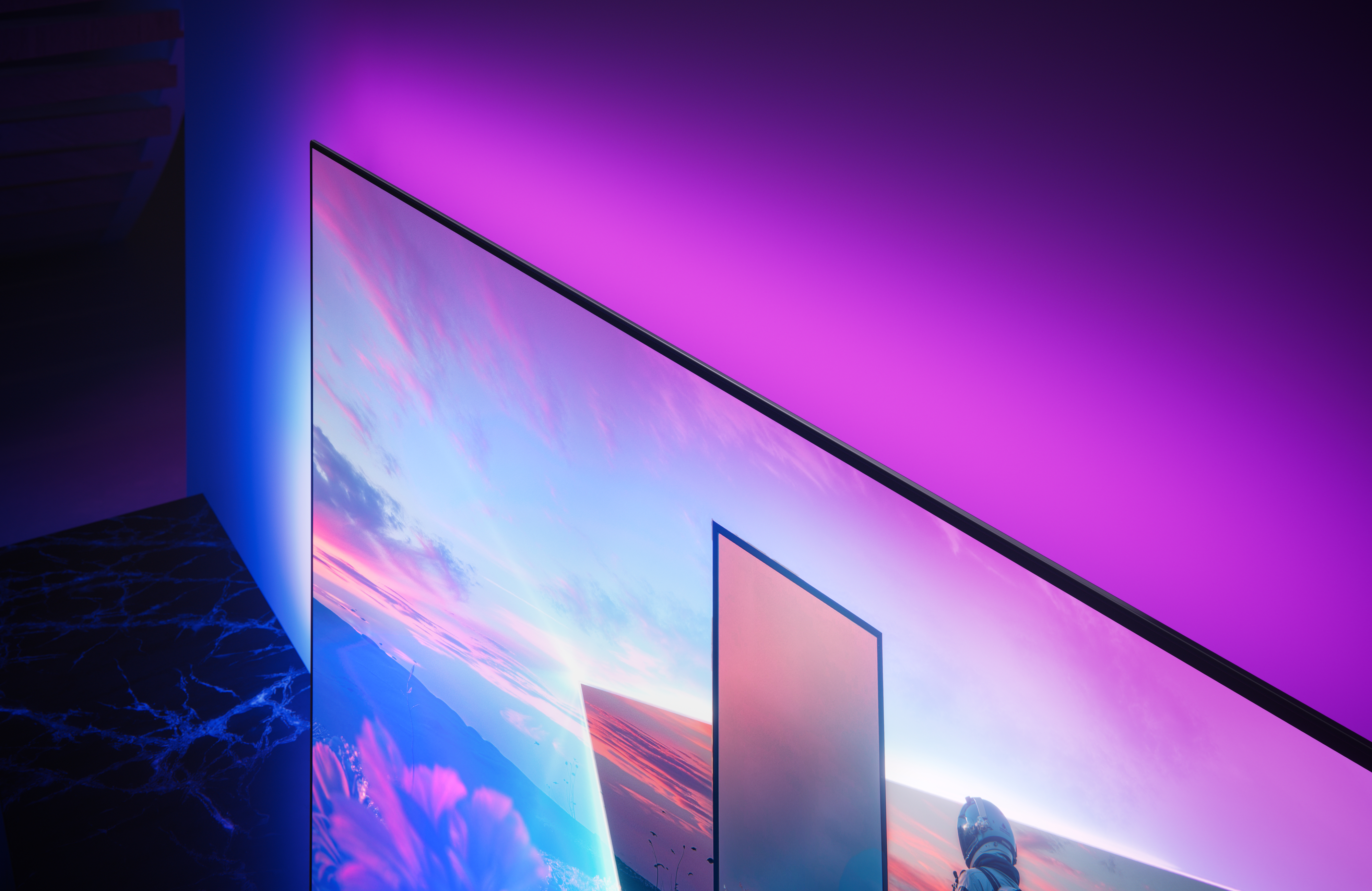 Ambilight effect in a dark room