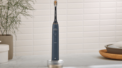 Image of a blue toothbrush