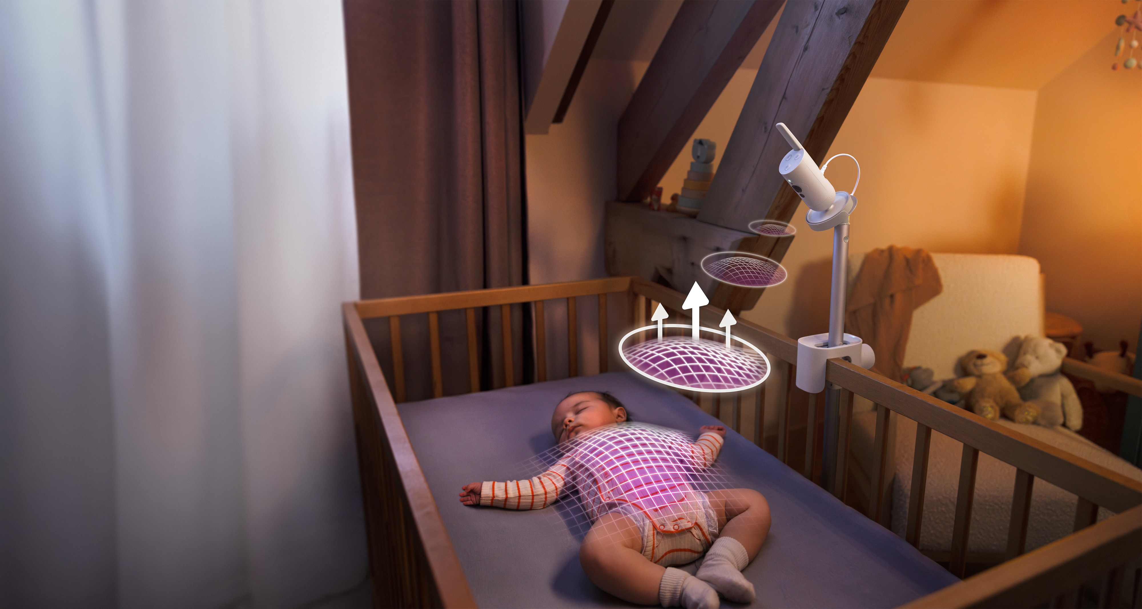 Sledování spánku a dýchání bez nositelných zařízení