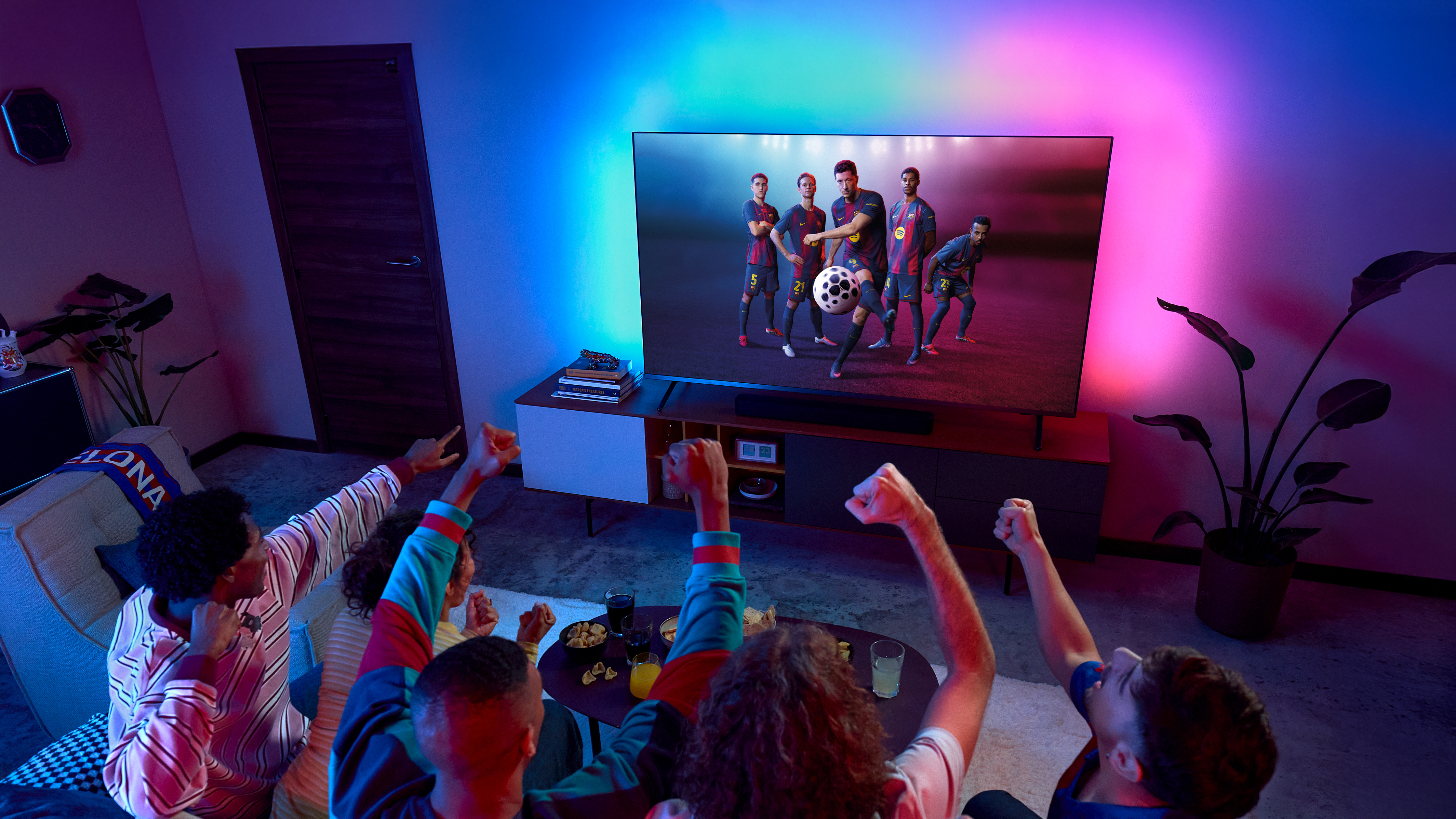 Elutuba, kus on Philips Ambilighti teler