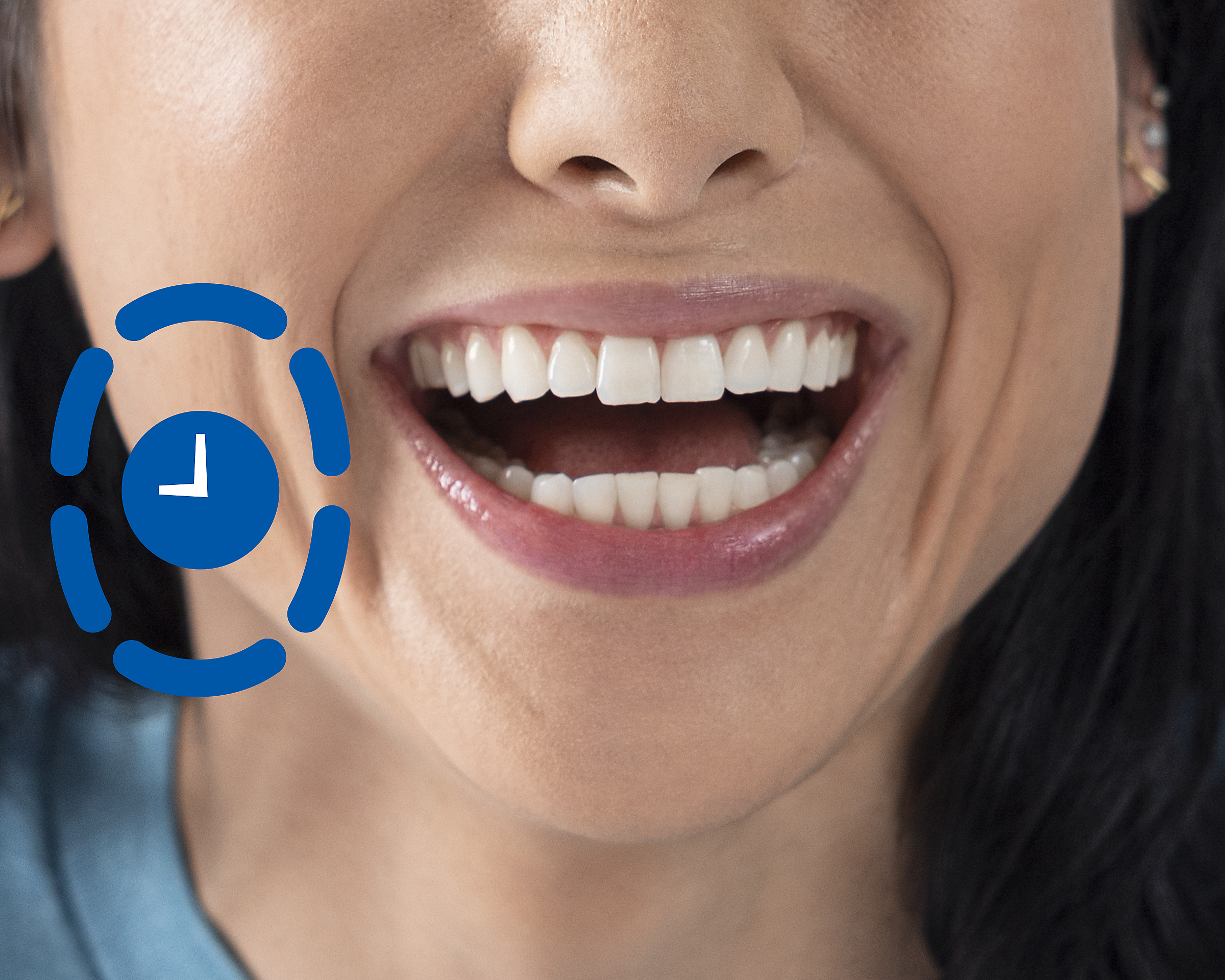 Timer icon on face.