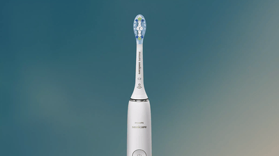 Dentist holding toothbrush with patient