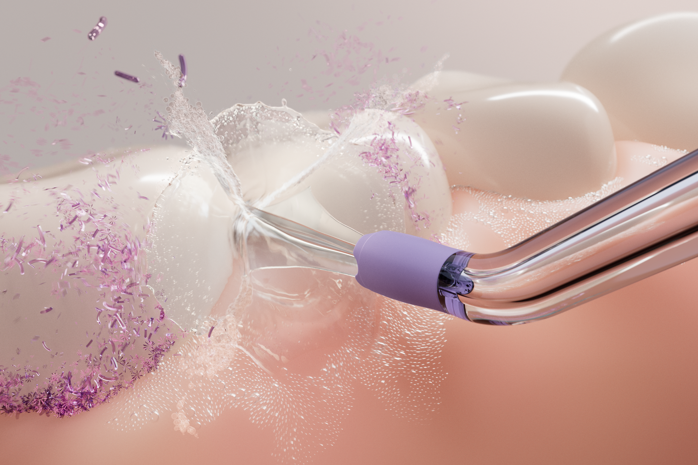 String floss threading between teeth