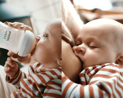 Mother feeding baby