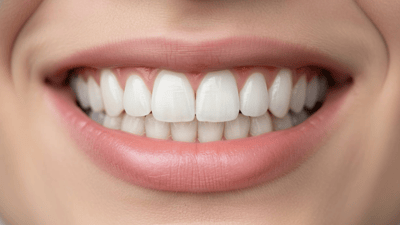 Woman inspectând teeth în oglindă