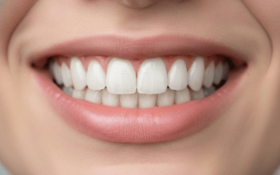 Woman inspectând teeth în oglindă