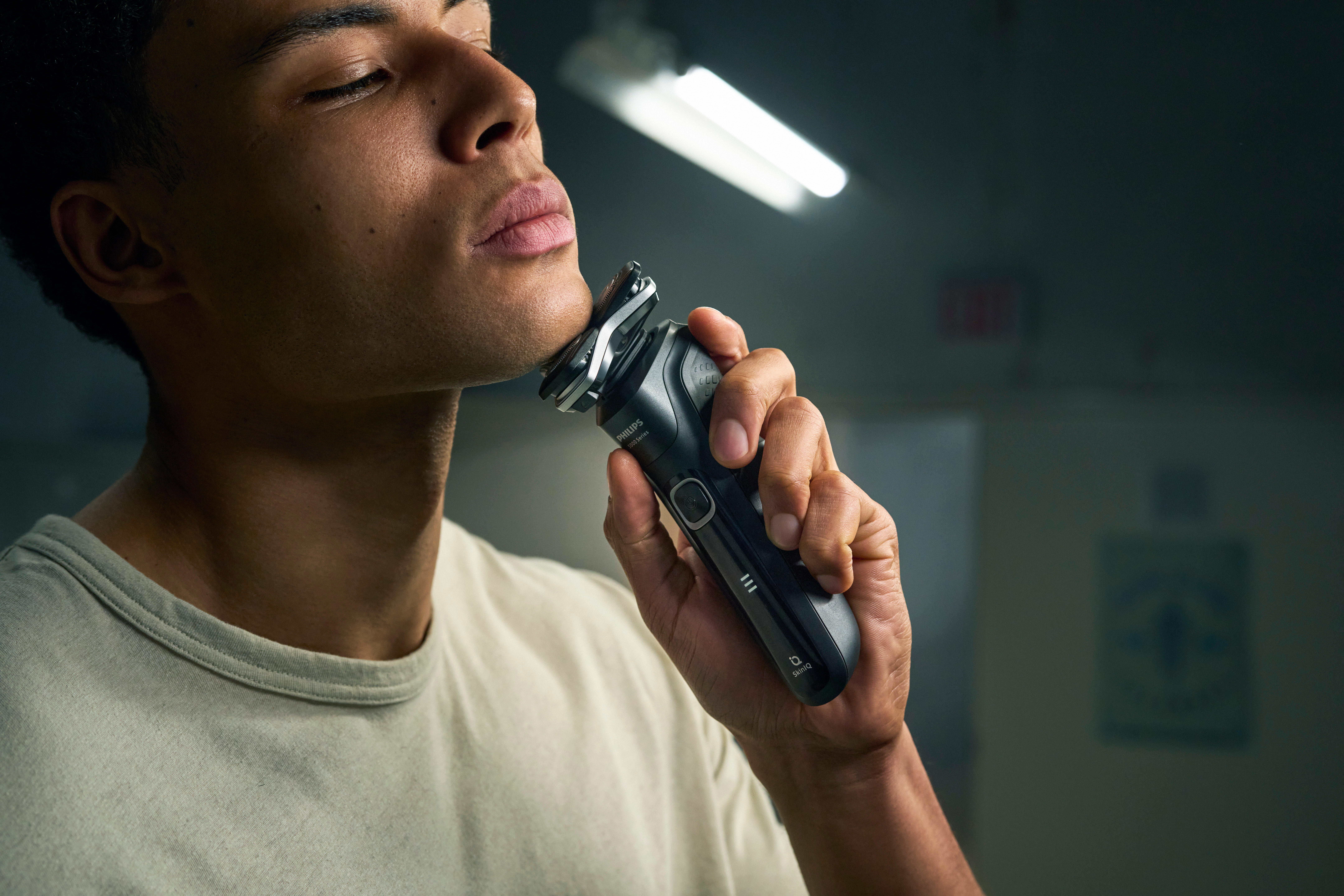 Man with Goatee Shaving