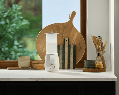 Bottle sterilizer on kitchen countertop