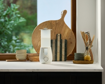 Bottle sterilizer on kitchen countertop