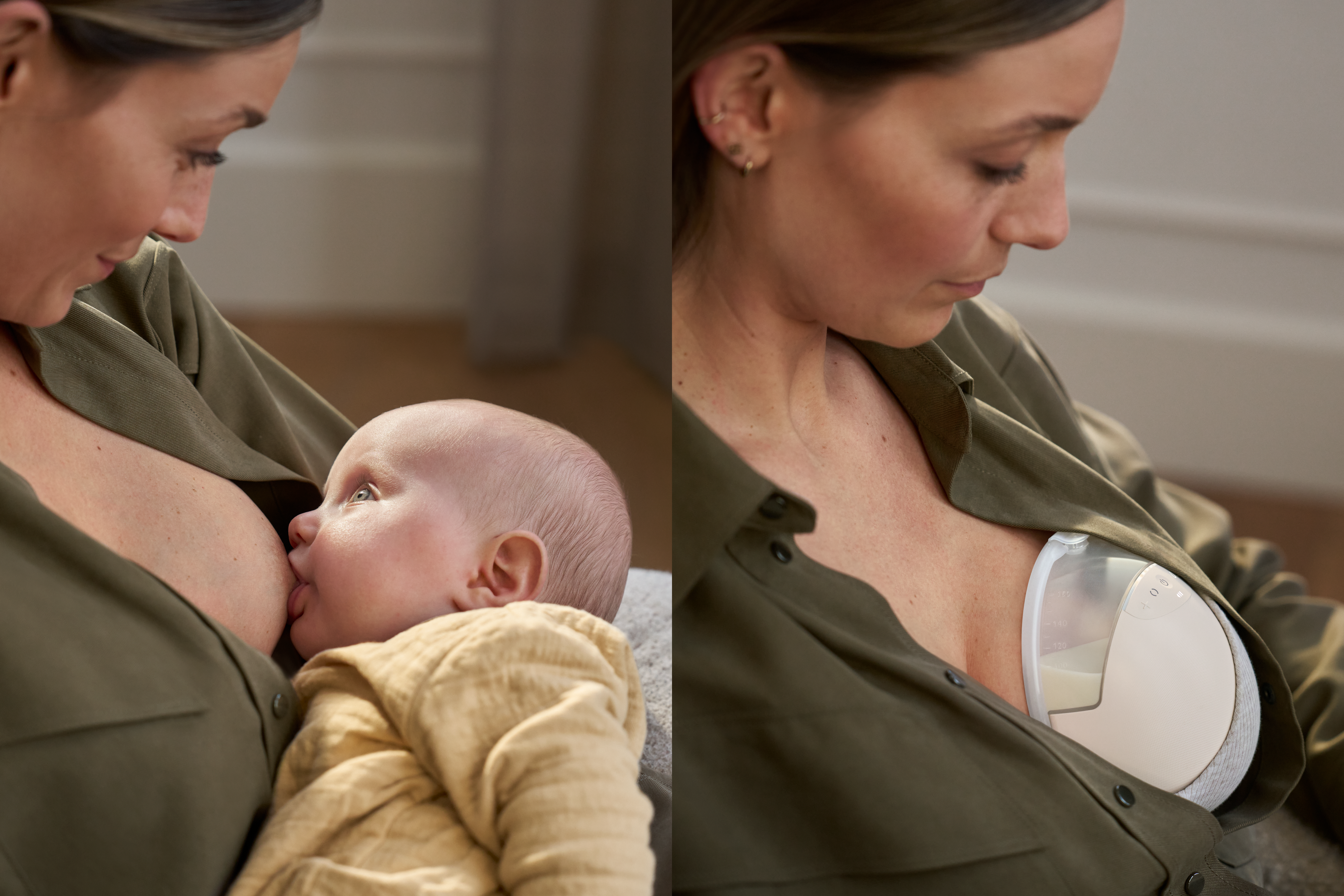 Il tiralatte indossabile Philips riproduce il ritmo di suzione del bimbo