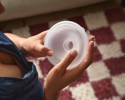 Mom holding silicon breast shield