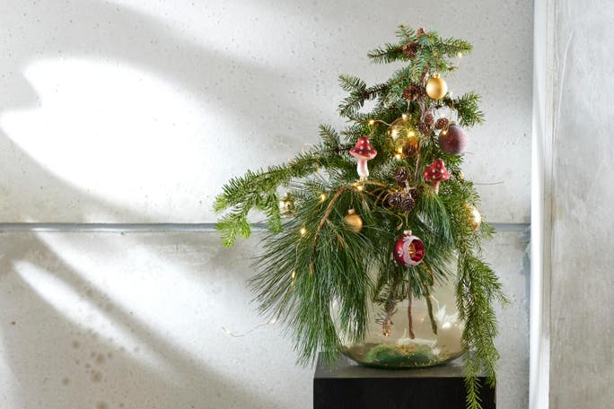 Een klassieke, traditionele kerstboom