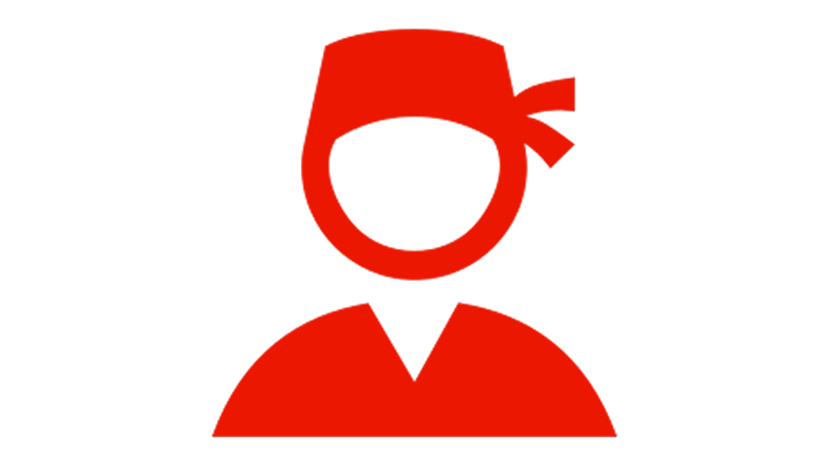 Solid red icon of a human figure wearing a surgical cap, representing a medical professional Solid red icon of a human figure wearing a surgical cap, representing a healthcare or surgical context. Illustrates the benefit of a reduced likelihood of needing IBD-related surgery in future.