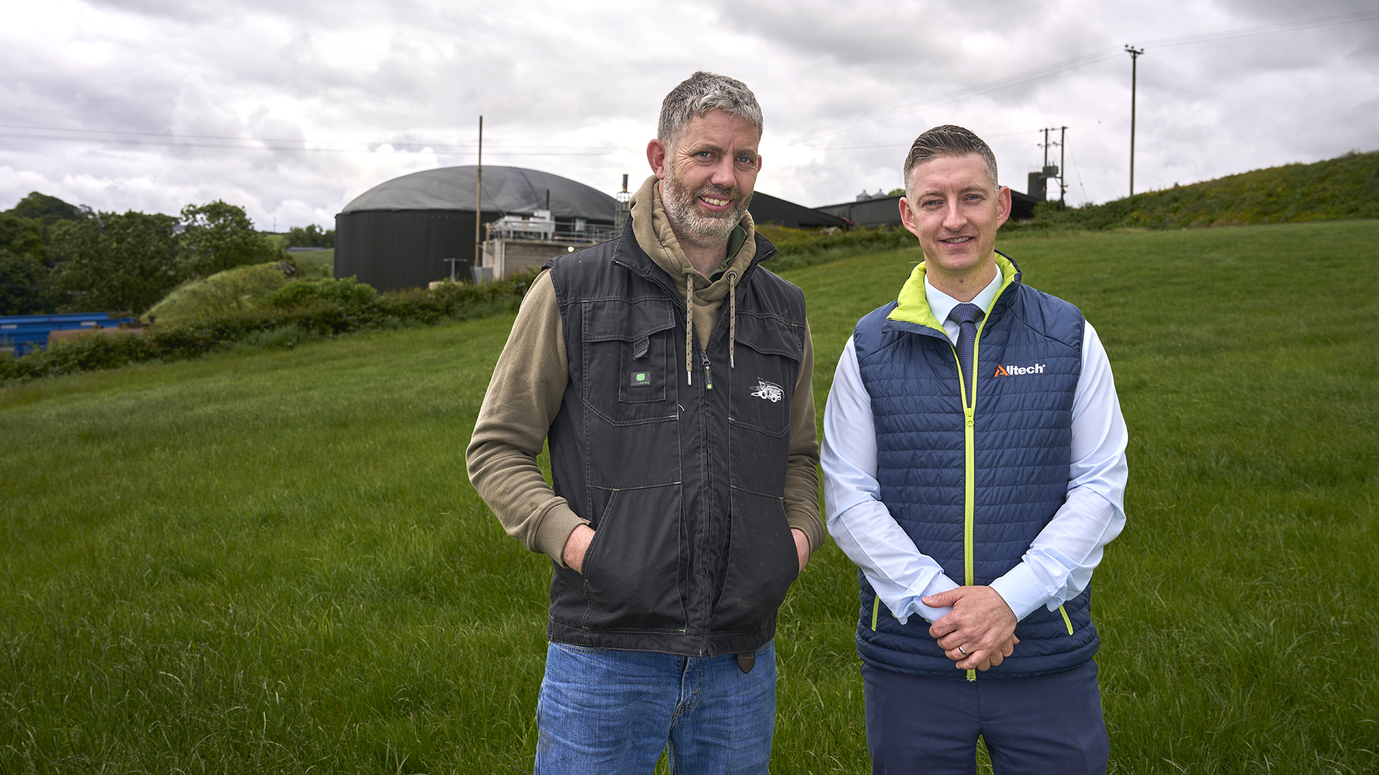 Patrick Ward, right, and James Martin, left, on dairy farm