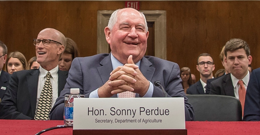 Perdue defends USDA budget before senators