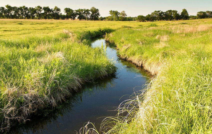 waterway in field stream