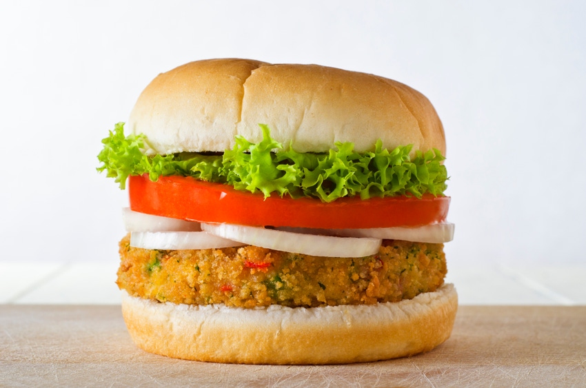 veggie burger on a bun