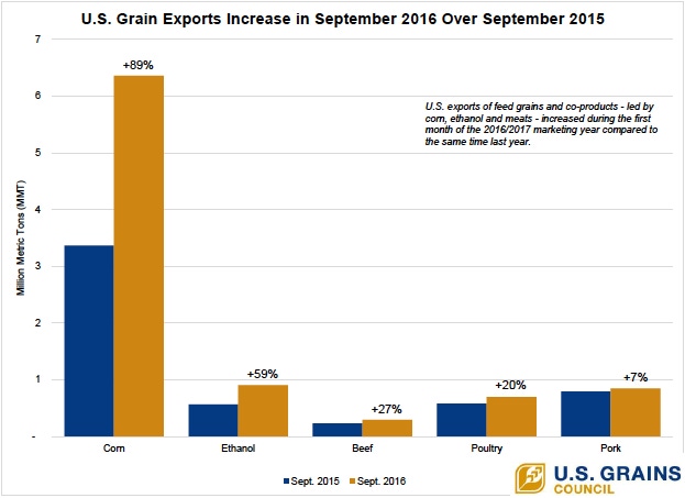 Export numbers show dramatic increase in corn, feed grains