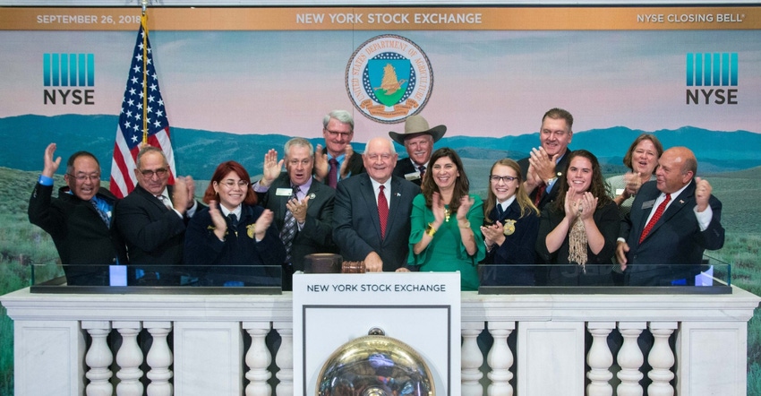 Secretary Perdue rings closing bell at NYSE
