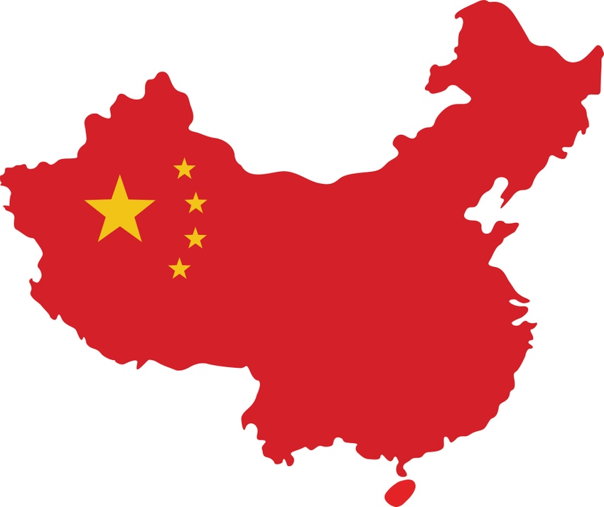 China map as flag