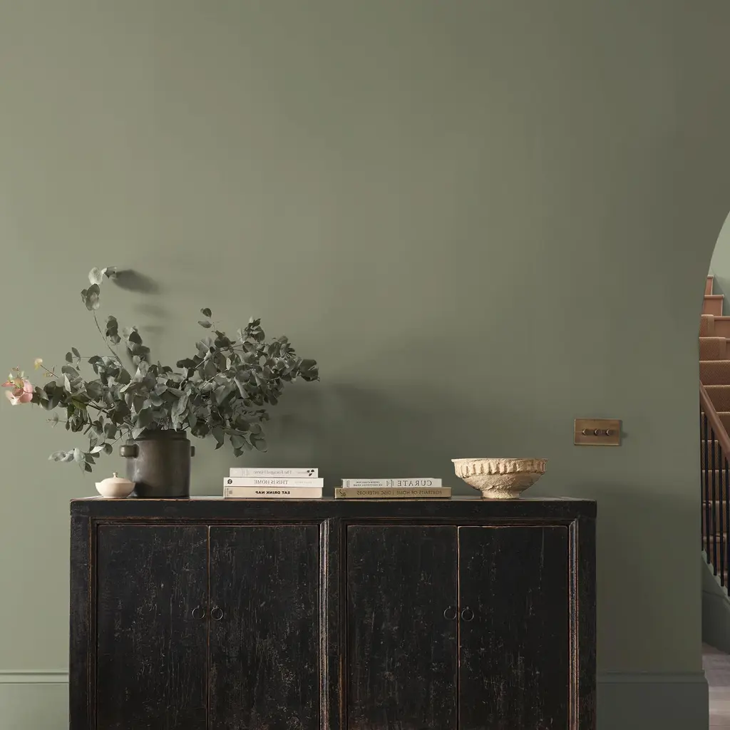 Sage paint in an entryway