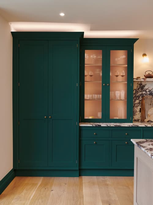 Petrol paint used on kitchen cabinetry