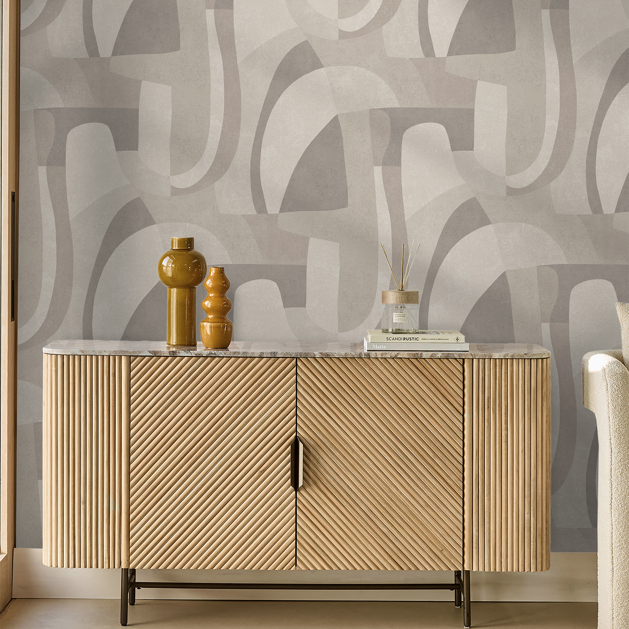 Next Circumflex Natural wallpaper with a sideboard