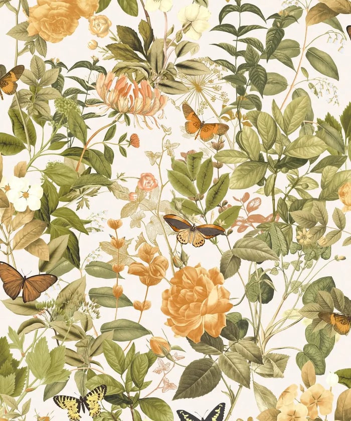 Bodnant Garden Creme Brulee Wallpaper Design