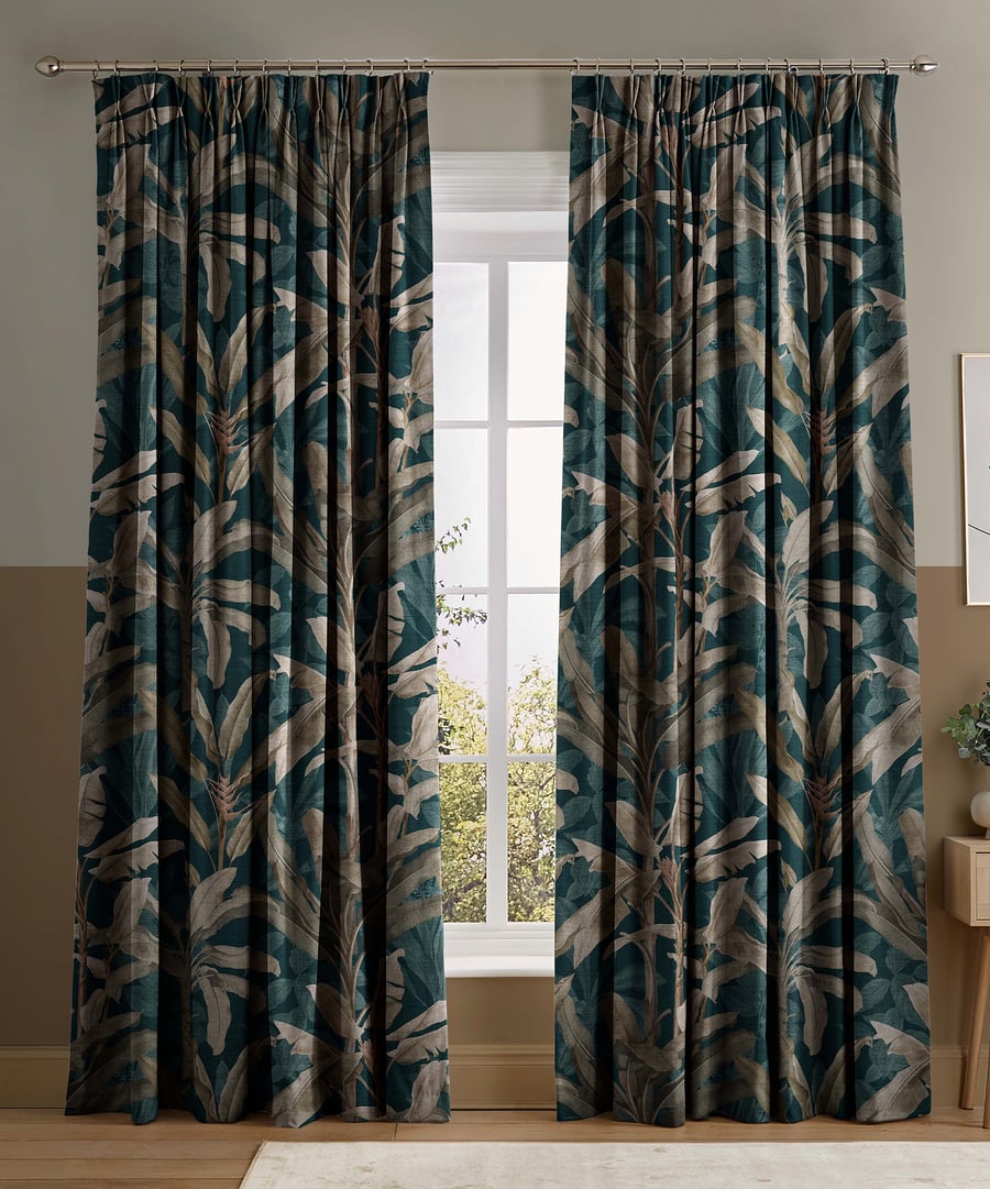 Borneo Teal Eyelet Curtains