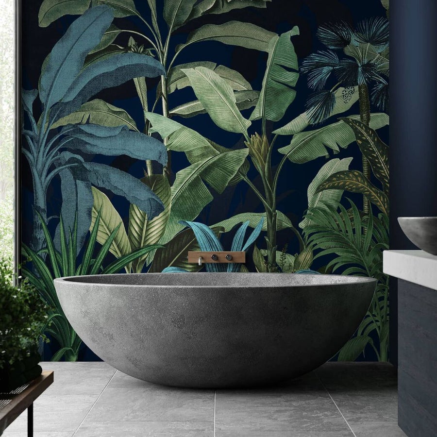 Congo Nightfall bespoke mural in a bathroom
