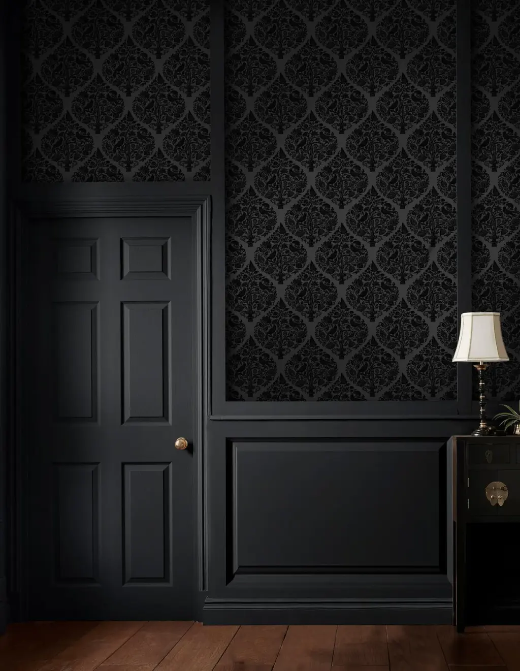 Woodland fable noir wallpaper