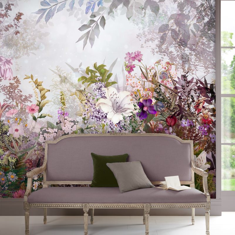 Soft white & purple wallpaper