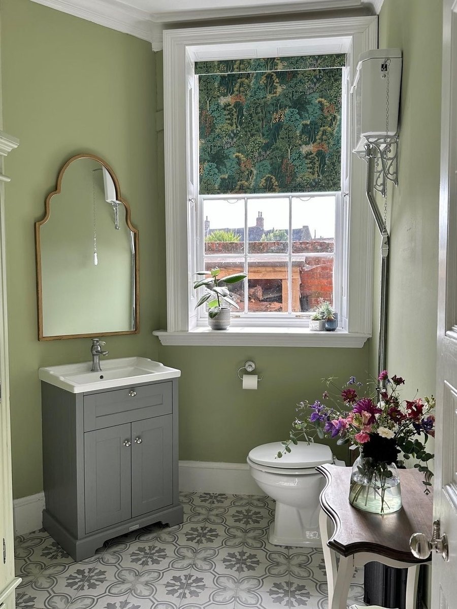 New Eden roman blind in a customer's bathroom