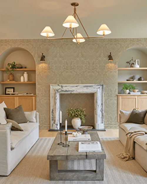 Desire Linen Wallpaper and Ginger Lily Paint Roomset