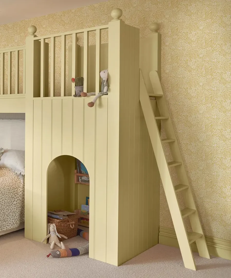 A childrens room featuring a bunk bed and our creme brulee paint