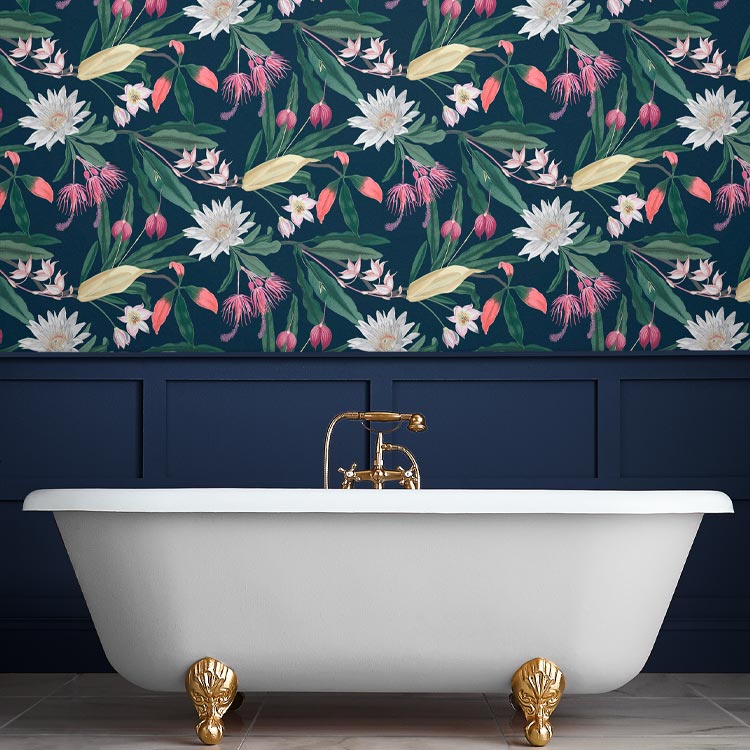 Paradise midnight wallpaper for bathroom