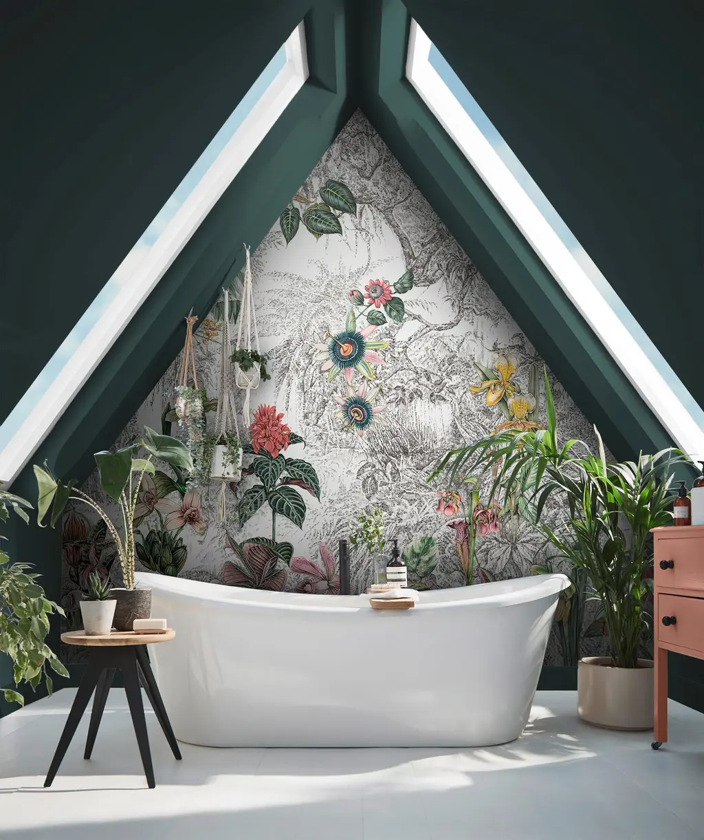Whispering Tropics Ivory Panoramic Bespoke Mural
