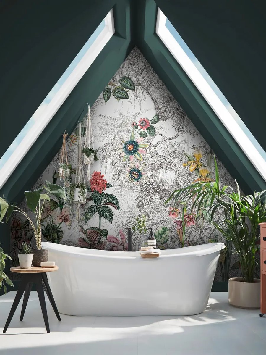 Whispering Tropics Ivory Panoramic Bespoke Mural