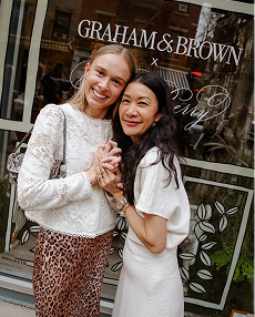 Iona Graham & Kate Berry Outside the Graham & Brown NYC Pop-Up Showroom