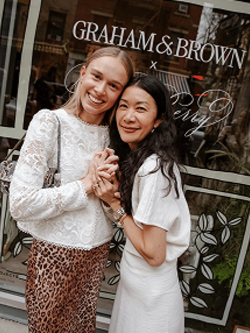 Iona Graham & Kate Berry Outside the Graham & Brown NYC Pop-Up Showroom