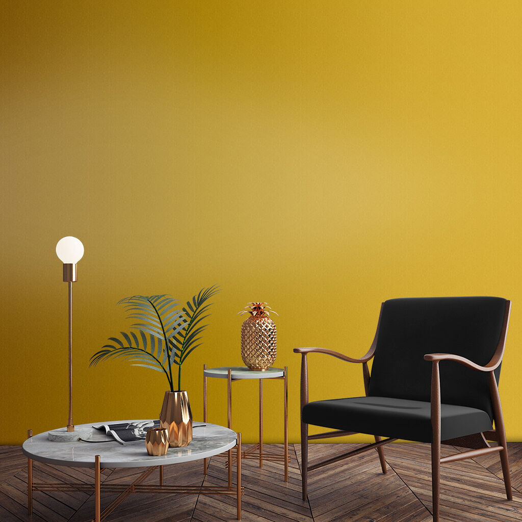 How To Decorate Using Mustard Yellow   MustardFeatureWall 