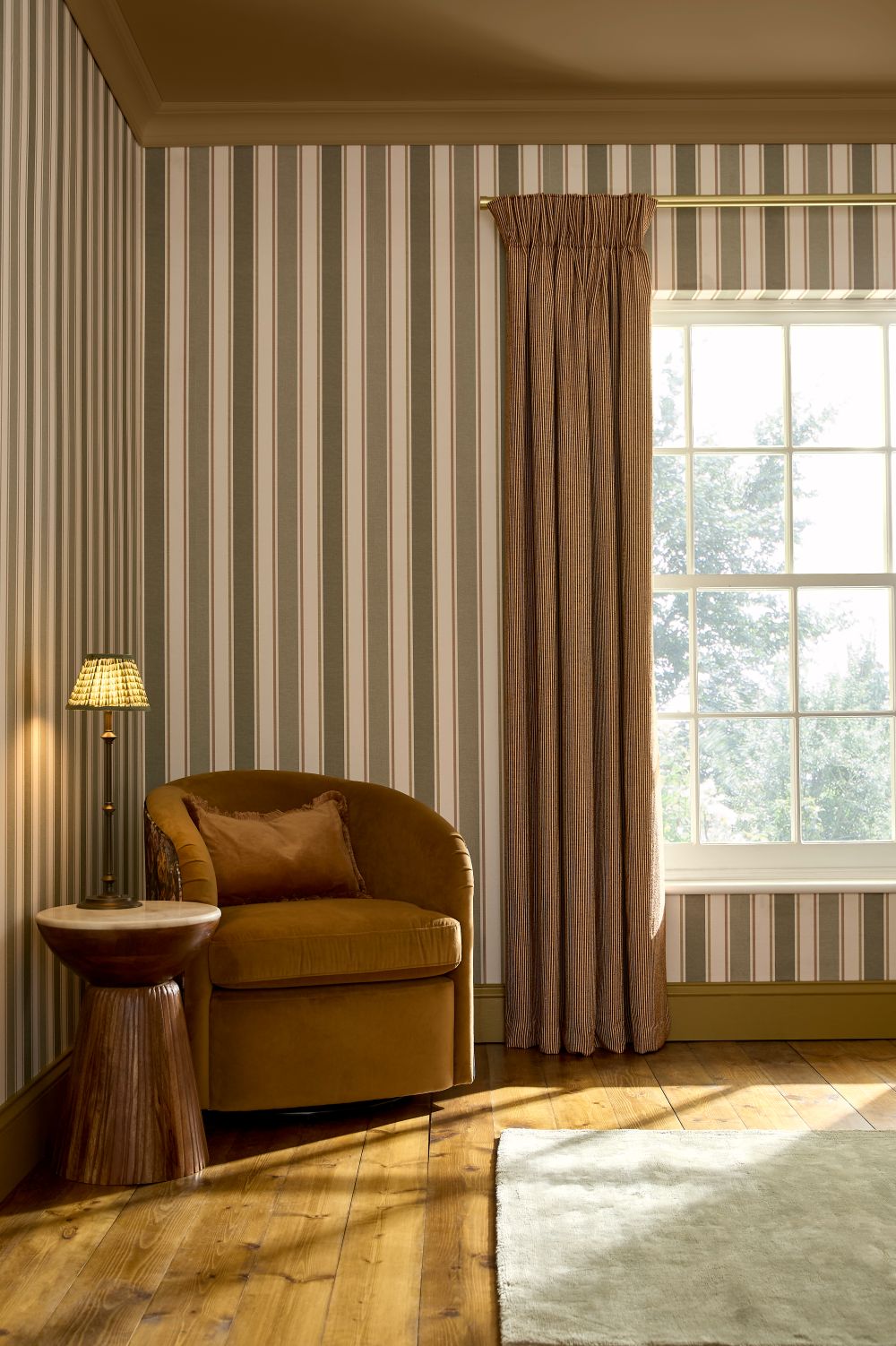 Ridge Loom Sienna Curtains in a bedroom setting