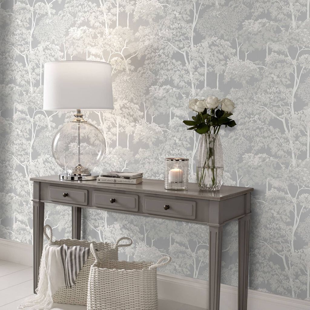 Idyll tree grey wallpaper