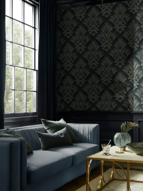 Renaissance Petrol Wallpaper