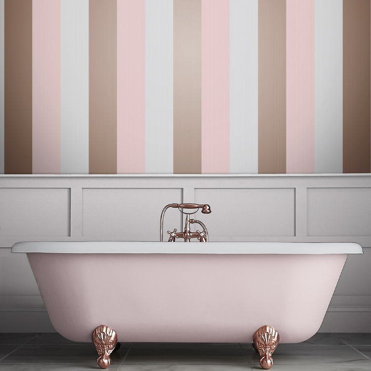 Figaro Blush wallpaper, perfect for a bathroom
