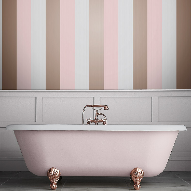 Papier peint Figaro Blush, idéal pour la salle de bain