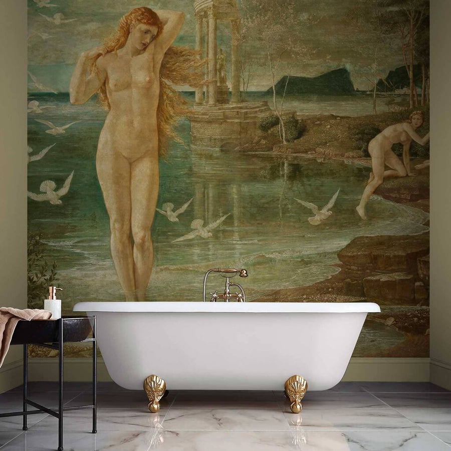 Crane the Renaissance of Venus bespoke mural in Alan & Amanda's Italian Job on the BBC
