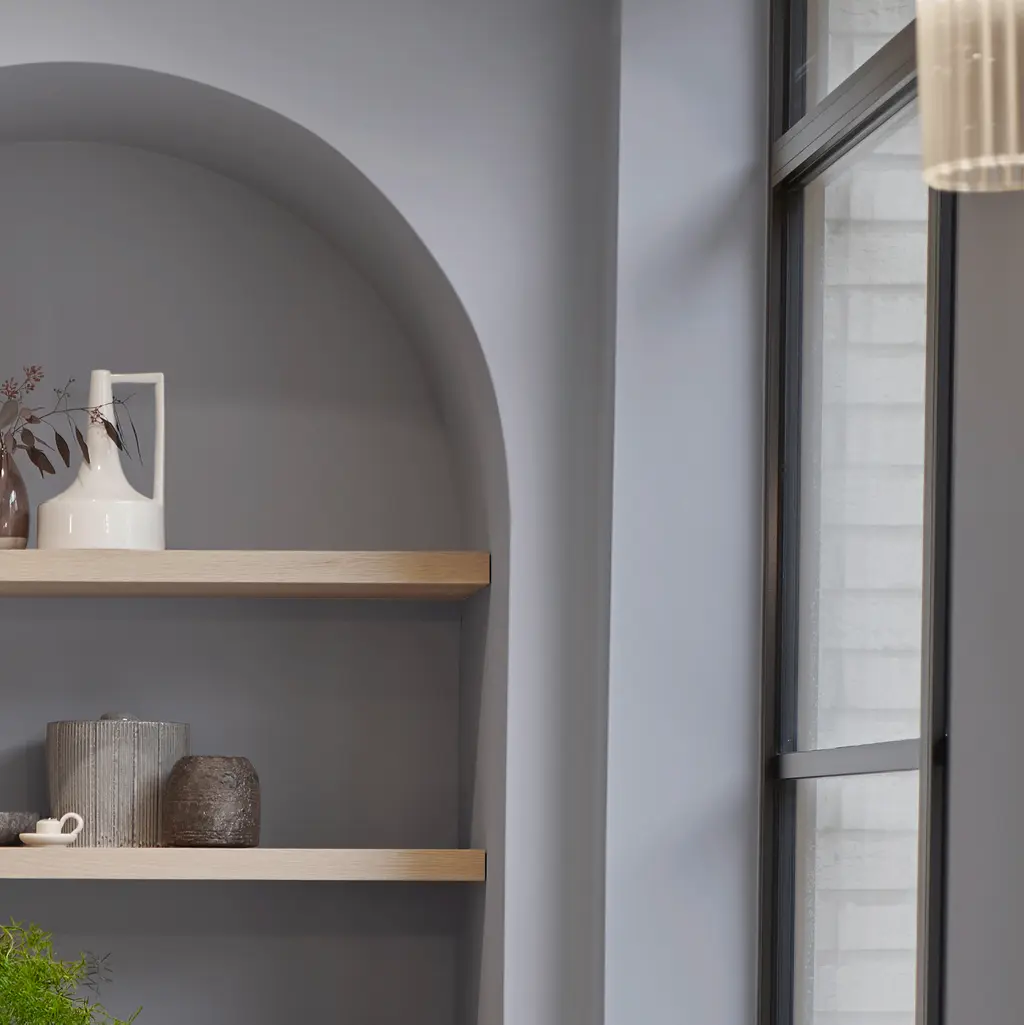 Eclipse Paint on a wall and shelves