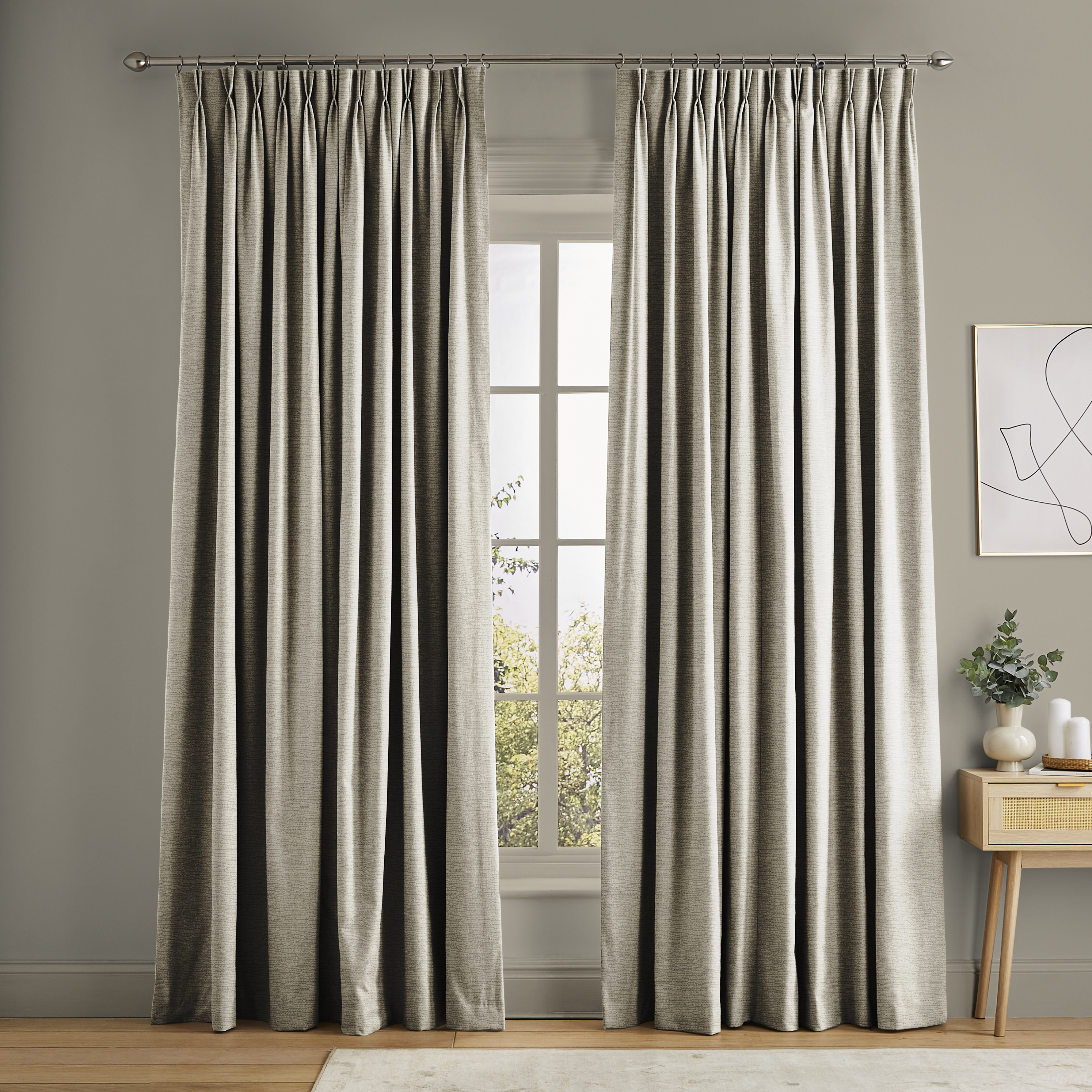 Ethereal Soft Gold Curtains in a roomset