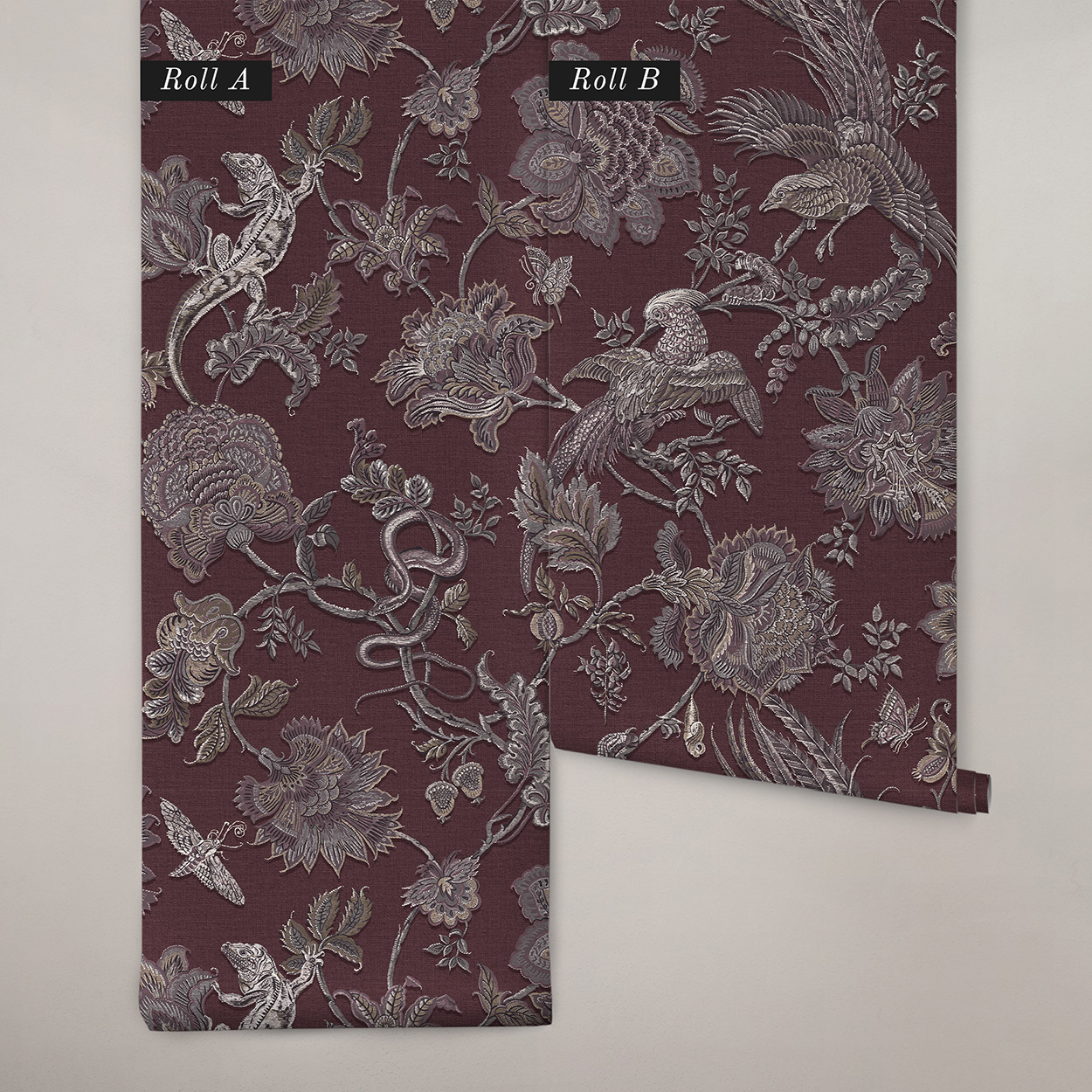 Eternal Weave Damson wallpaper roll